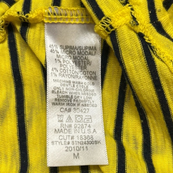 Splendid Yellow and Navy Blue Stripe Tank Top, Size Medium - Picture 5 of 5